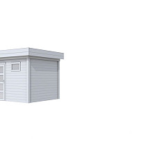 Vuren Topvision Bonte Kraai, 300 x 250 cm, lichtgrijs gespoten.