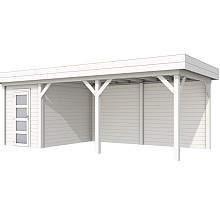 Vuren Topvision Kiekendief, 200 x 300 en luifel 500 cm, wit gespoten.