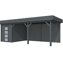 Vuren Topvision Kiekendief, 200 x 300 en luifel 500 cm, antraciet gespoten.