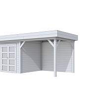 Vuren Topvision Kolibri, 250 x 250 en luifel 300 cm, lichtgrijs gespoten.