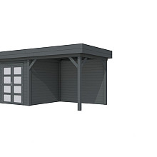 Vuren Topvision Kolibri, 250 x 250 en luifel 300 cm, antraciet gespoten.