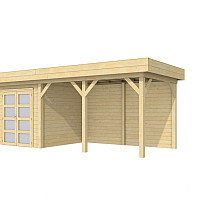 Vuren Topvision Kolibri, 250 x 250 en luifel 400 cm, kleurloos geïmpregneerd.