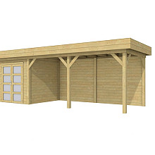 Vuren Topvision Kolibri, 250 x 250 en luifel 500 cm, groen geïmpregneerd.