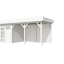 Vuren Topvision Kuifmees, 250 x 250 en luifel 400 cm, wit gespoten.