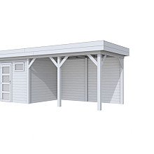 Vuren Topvision Kuifmees, 250 x 250 en luifel 400 cm, lichtgrijs gespoten.