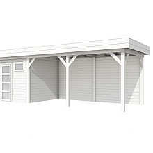 Vuren Topvision Kuifmees, 250 x 250 en luifel 500 cm, wit gespoten.