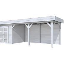 Vuren Topvision Bonte Specht, 300 x 250 en luifel 500 cm, lichtgrijs gespoten.