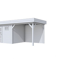 Vuren Topvision Bonte Kraai, 300 x 250 en luifel 300 cm, lichtgrijs gespoten.