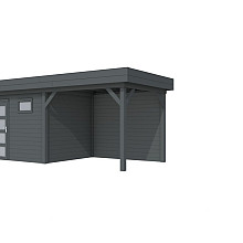 Vuren Topvision Bonte Kraai, 300 x 250 en luifel 300 cm, antraciet gespoten.