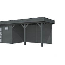 Vuren Topvision Bonte Kraai, 300 x 250 en luifel 400 cm, antraciet gespoten.