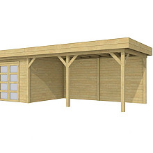 Vuren Topvision Bosuil, 300 x 300 en luifel 500 cm, groen geïmpregneerd.