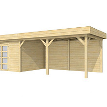 Vuren Topvision Parelhoen, 400 x 300 en luifel 500 cm, kleurloos geïmpregneerd.