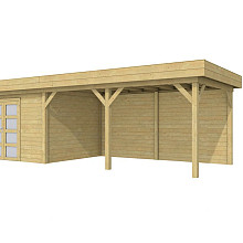 Vuren Topvision Parelhoen, 400 x 300 en luifel 500 cm, groen geïmpregneerd.