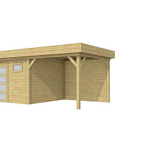 Vuren Topvision Kievit, 400 x 300 en luifel 300 cm, groen geïmpregneerd.