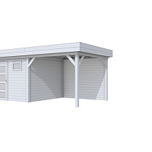 Vuren Topvision Kievit, 400 x 300 en luifel 300 cm, lichtgrijs gespoten.