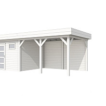 Vuren Topvision Kievit, 400 x 300 en luifel 400 cm, wit gespoten.