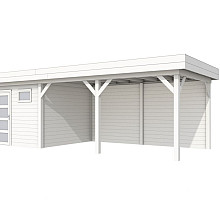 Vuren Topvision Kievit, 400 x 300 en luifel 500 cm, wit gespoten.